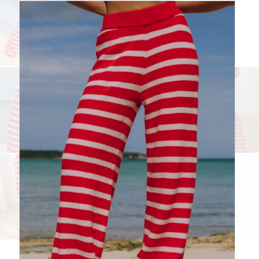 Daily Drills Knit Pants - red and white stripe - Picture 2 of 3